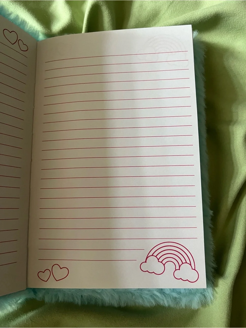 Kids Plush Roller Skate Notebook - Light Blue with Pink Accent